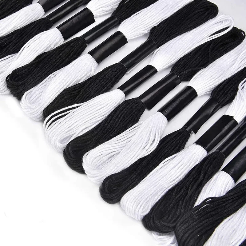 Embroidery Craft - 24PCS Black White Cross Stitch Thread
