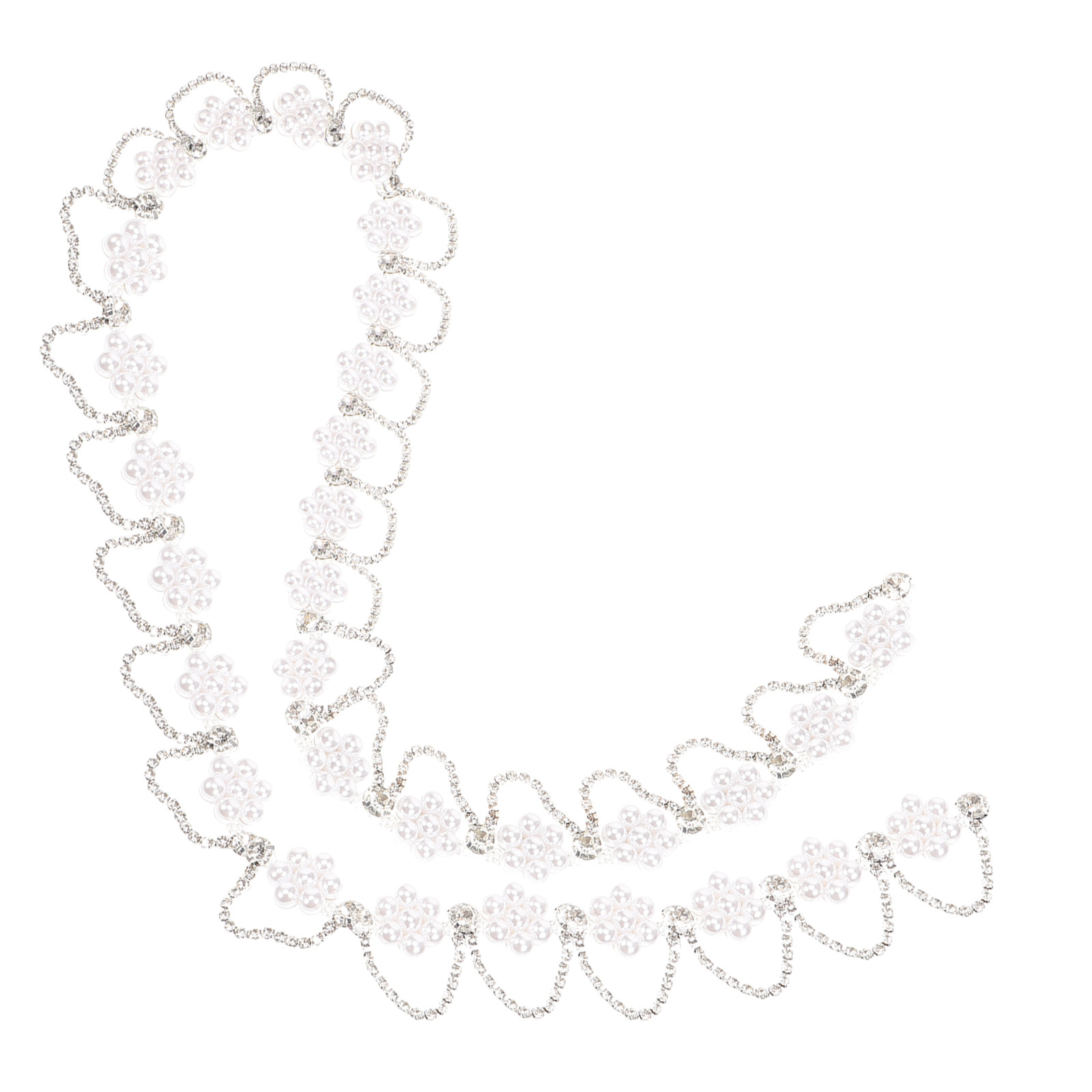 Craft Embellishment - Premium Rhinestone Pearl Chain Trim for