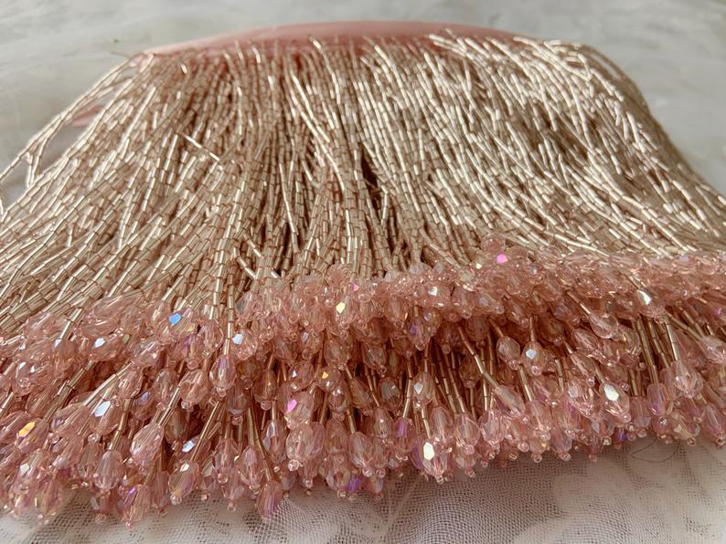 1 Yard Green Bead Fringe Tasse - Beaded Trim Fringe review and price