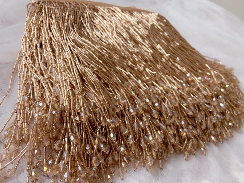 1 Yard Green Bead Fringe Tasse - Beaded Trim Fringe review and price
