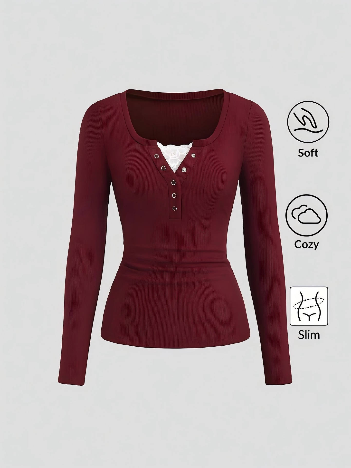 Women American Henley V Neck B - Embellish Knit review and price