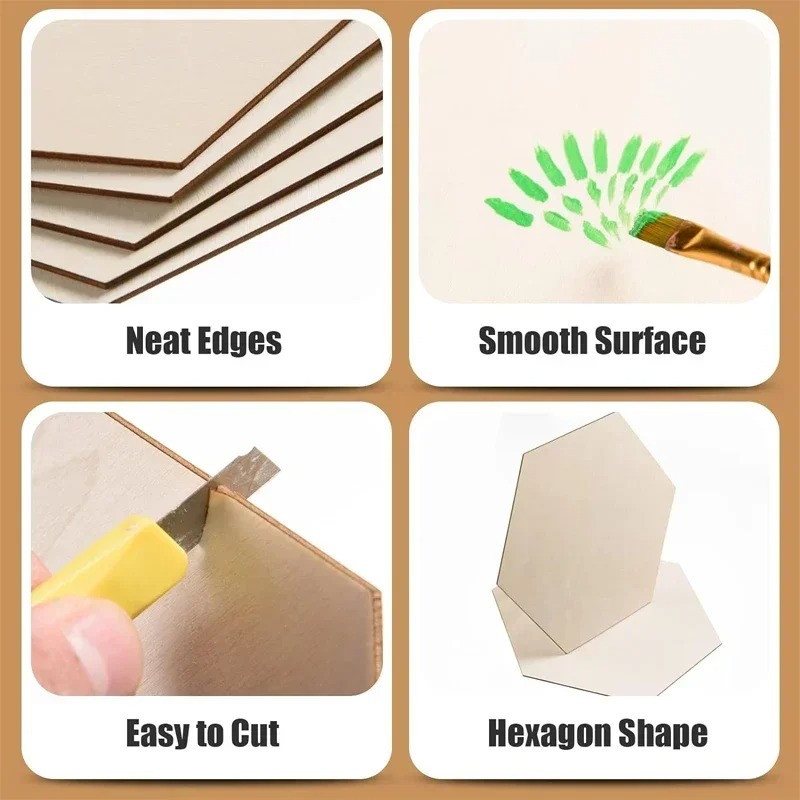 10-120mm Wooden Hexagon Blank  - Craft Embellishment review and price