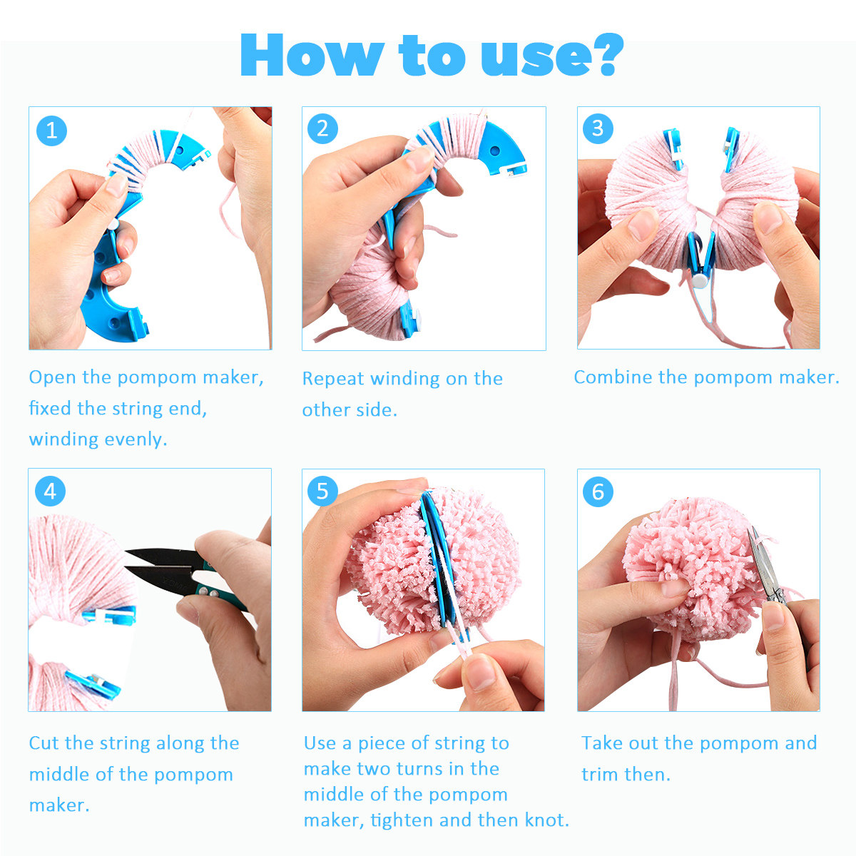8Pcs Pompom Makers 4 Sizes Ess - Pom Pom Maker Tool review and price