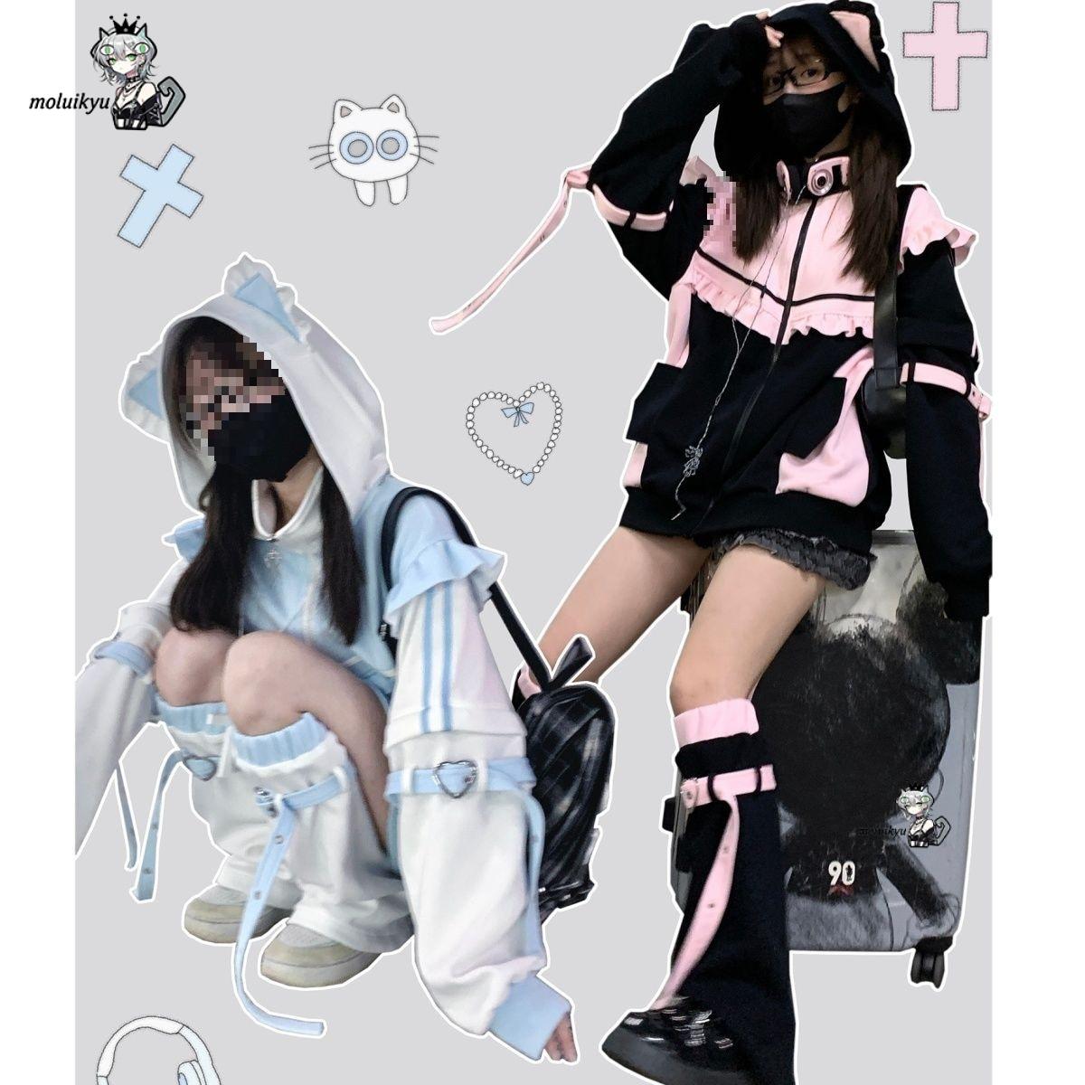Y2K Kawaii Cat Ear Hoodie Wome - Embellish Knit review and price